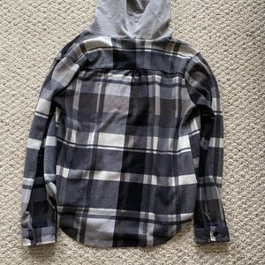 Long sleeve flannel hoodie